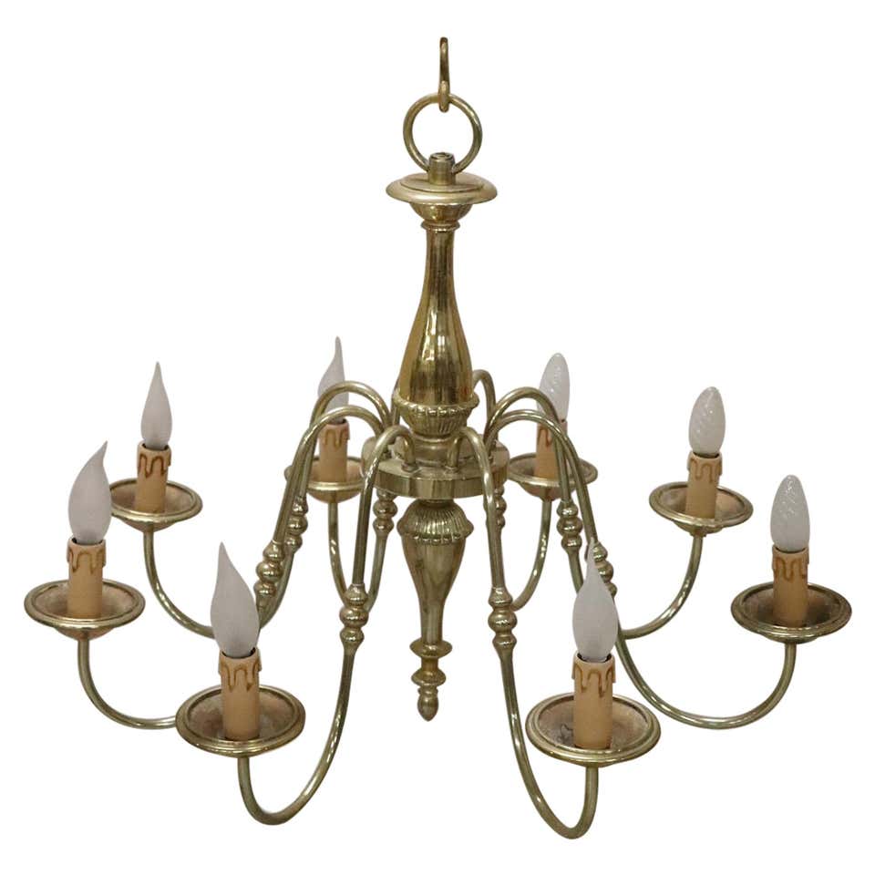 lampadario in ottone dorato otto luci