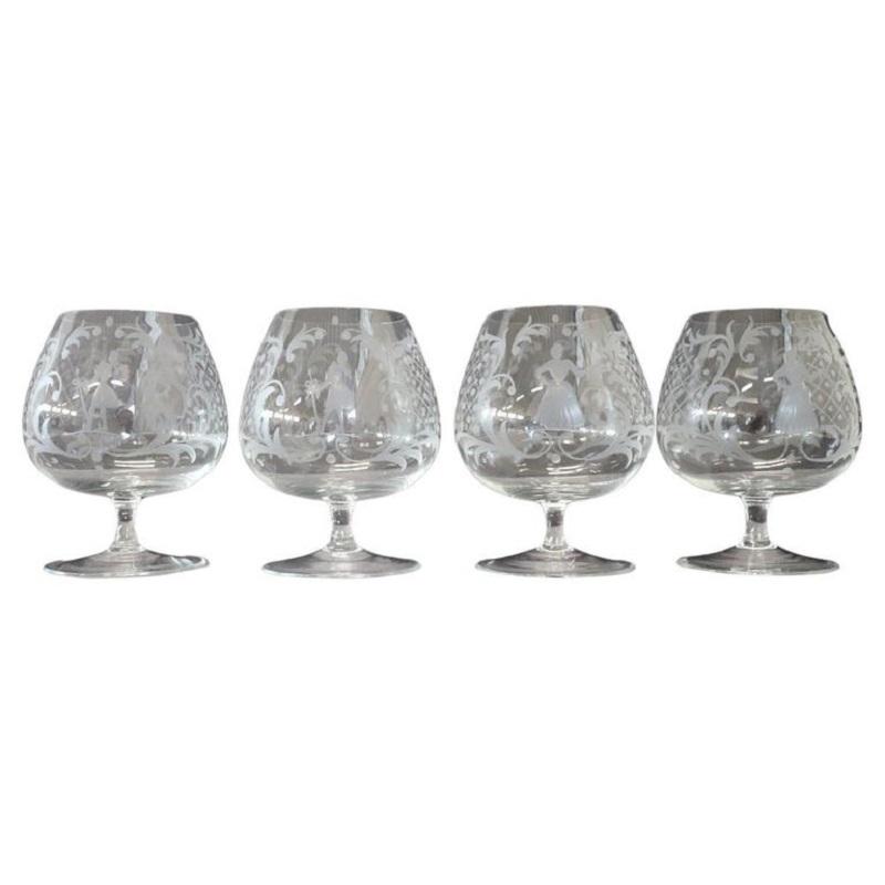 Set di 4 raffinati bicchieri da cognac