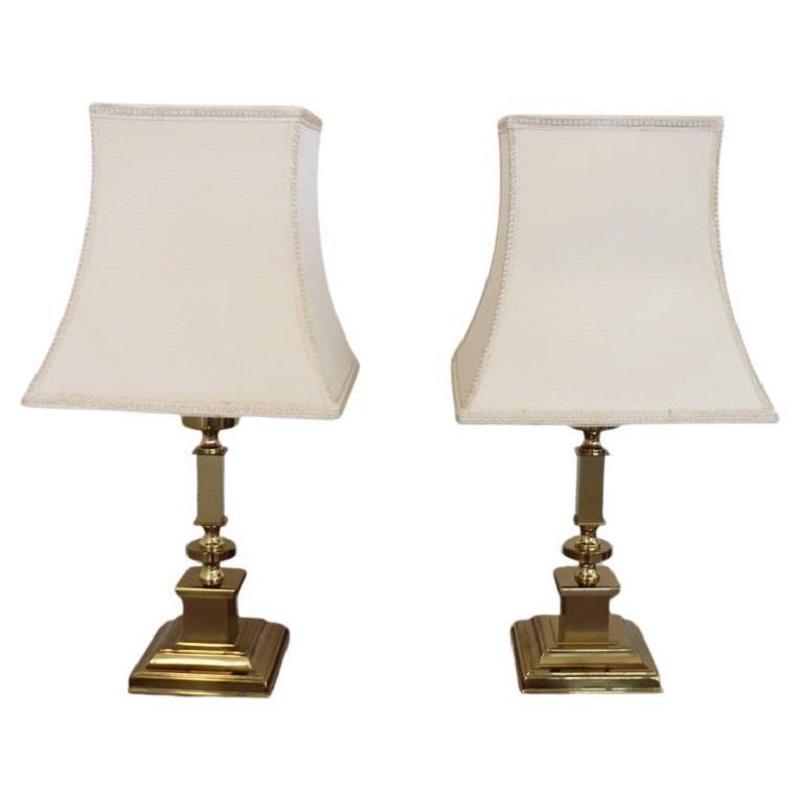 Coppia di lampade da tavolo o abat jour anni '70