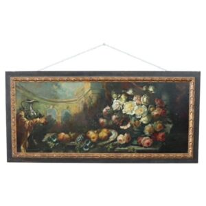 Grande dipinto olio su tela secolo XIX natura morta
